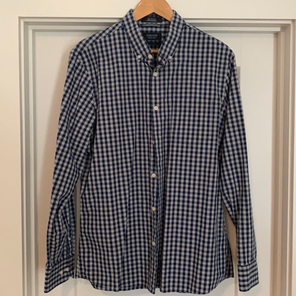 Men’s large blue and grey shirt
